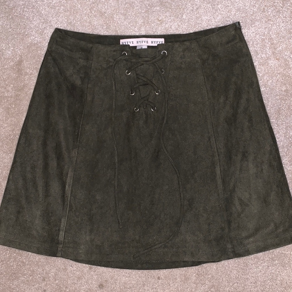 Hyfve faux suede lace up skirt